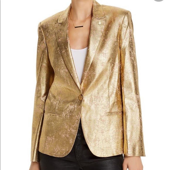 SOLD!!! NWOT Zadig & Voltaire Pin Metallic Blazer - Size 36/S - Picture 1 of 11